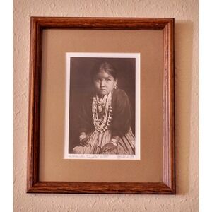 Vtg Native American Photograph Print Navajo Child "The Silversmith's Daughter"
